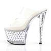 Pleaser - STARDUST702 Mules à talons - Chaussures de pole dance - Transparent/Couleur argent Product image